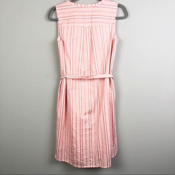 DRAPER JAMES | Ruffle Striped Belted Pink Dress Women’s Size X-Small - Picture 10 of 13